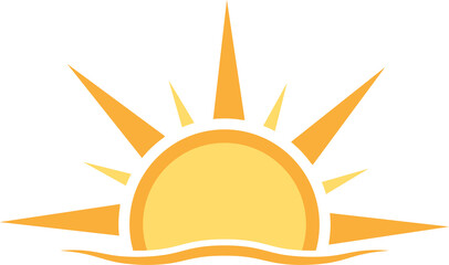 A half sun is setting downwards icon sunset concept for graphic design, logo, website, social media, mobile app, UI illustration