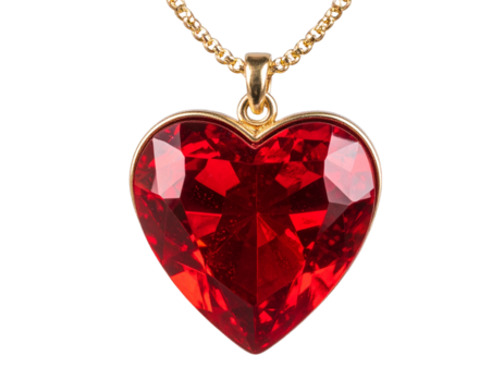  Firefly_A rich crimson heart pendant, isolated on transparent background 