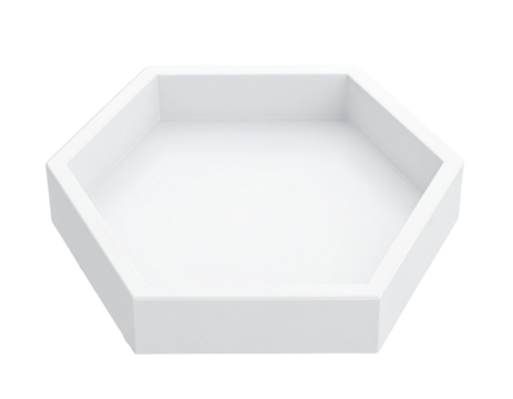3D Rendered Hexagonal Display Pedestal with Smooth Surface, isolated on transparent background PNG