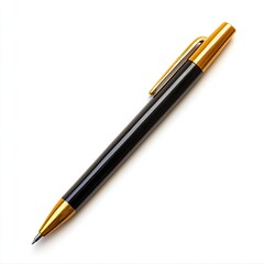 Black pen with gold accents, angled shot