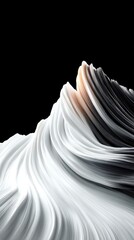 Abstract Black And White Fluid Geometric Design