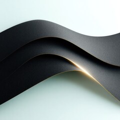 Abstract Black And Gold Flowing Curves Background