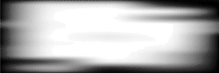 Halftone faded gradient texture. Grunge halftone grit background. White and black sand noise wallpaper. Retro pixilated vector backdrop © zai