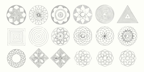Diverse Geometric and Floral Abstract Designs Collection