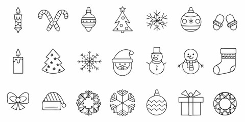 Hand- Drawn Christmas Icons and Symbols holiday illustration