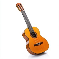 Obraz premium Classical guitar, light orange/tan, angled view
