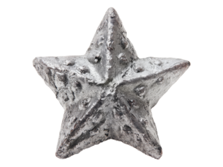Ancient silver star shaped artifact isolated black background, Isolated On White Background, Png Transparent