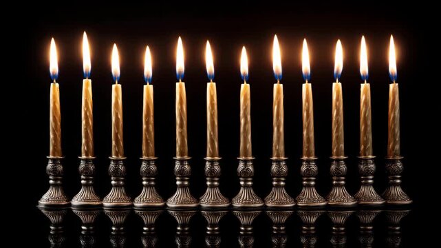 Spiritual Ceremony with Glowing Candle Flames