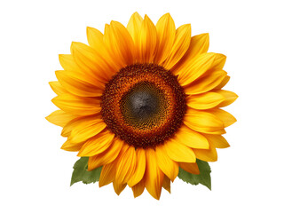 Vibrant sunflower isolated on black background summer bloom, Isolated On White Background, Png Transparent