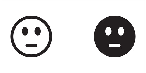 Simple minimalist neutral face emoji on white background.