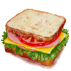 Sandwich with tomato and cheese