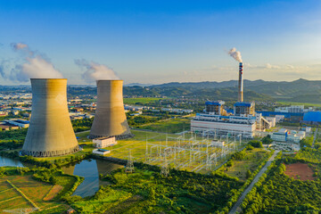 Thermal Power Plant at Sunrise