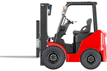 Warehouse Forklift Truck, transparent background