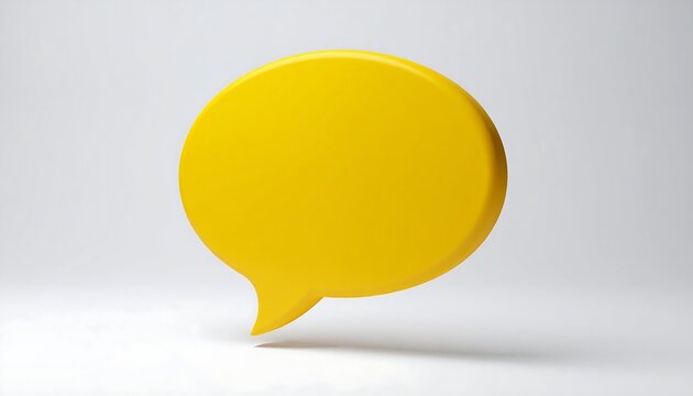 Yellow speech bubble on white background