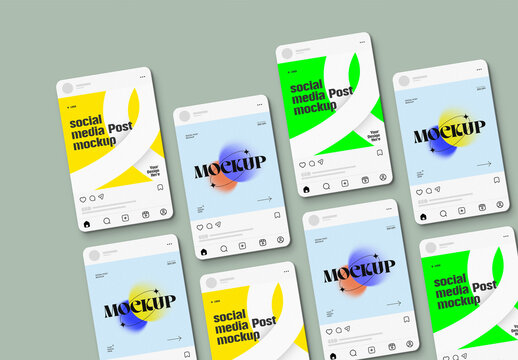 Colorful Social Media Post Mockups Collection