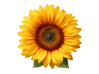 Vibrant yellow sunflower isolated on black background, Isolated On White Background, Png Transparent