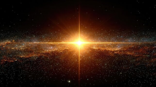 Experience the awe-inspiring grandeur of a radiant cosmic event, a dazzling explosion of light and nebulae painting the vast expanse of space with vibrant, energetic hues.