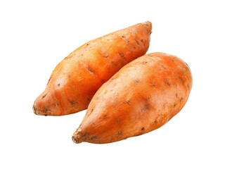 Two fresh organic sweet potatoes isolated on black background, Isolated On White Background, Png Transparent