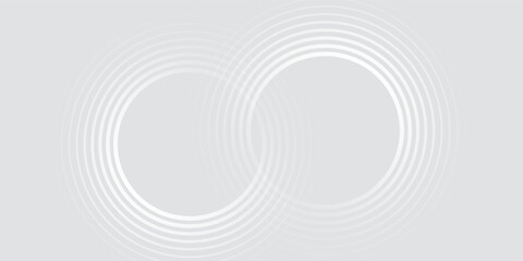 Abstract white glowing geometric lines on gray background. Modern shiny blue circle lines pattern. Futuristic technology concept. Suit for cover