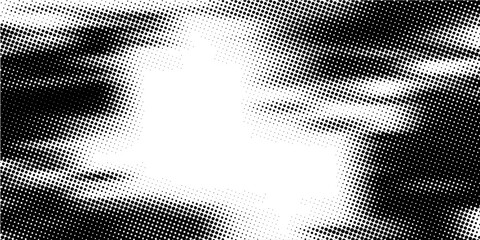 Halftone faded gradient texture. Grunge halftone grid background. White and black sand noise wallpaper. Retro pixelated vector backdrop © zai