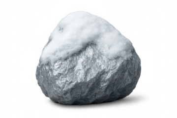 Grey stone dusted with snow, transparent backdrop enabling seamless design integration