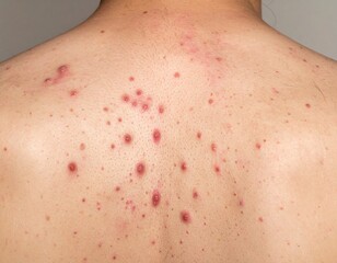 Naklejka premium Man's Back Acne Close-Up