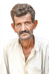 Obraz premium Pakistani poor man isolated in white background