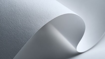 Close-up of a curving sheet of textured white paper
