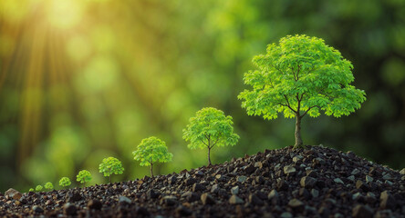 Vibrant Tree Timeline &ndash; Symbol of Sustainable Business Growth Over Time