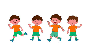  Cartoon Boys in Various Playful Poses