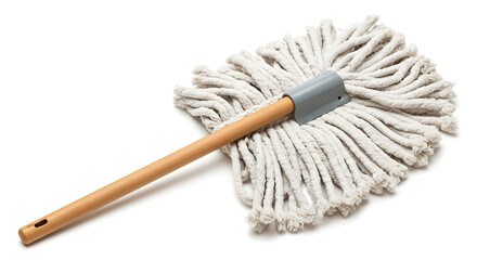 Traditional mop isolated on white background

