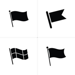 Flag Icons Set Collection with Four Different Designs on Transparent Background