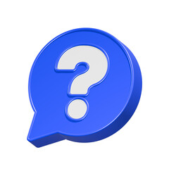 Blue circular icon with a white question mark symbol for help, information, or FAQs