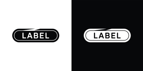 Inverted Label Shape with Black and White Backgrounds, Minimalist Design
