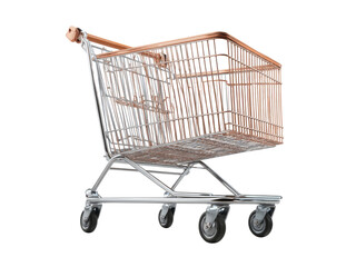 Rose gold shopping cart isolated on black background, Isolated On White Background, Png Transparent
