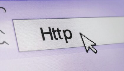 Cursor over HTTP address bar on screen