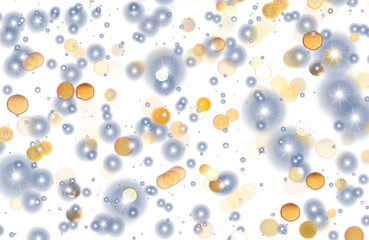 Dusty sparkling bokeh lights on transparent background