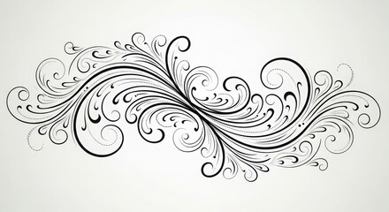 Elegant floral swirls and flourishes for decorative designs vintage ornamentation and classic beauty embellishment elements