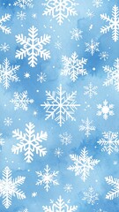 Winter snowflakes on a light blue background