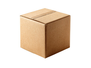 Square cardboard box isolated on black background packaging delivery shipping, Isolated On White Background, Png Transparent