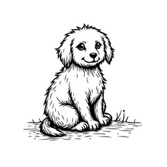 Charming fluffy puppy illustration captivating hearts with innocence adorable pet depiction and