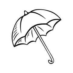 Autumn Hand Drawn Umbrella Clipart Isolated White Background