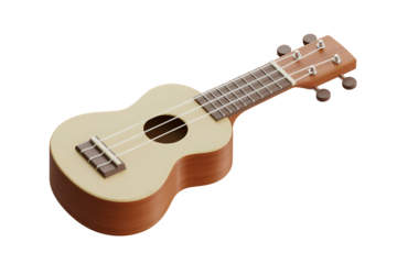 Acoustic ukulele isolated on transparent background
