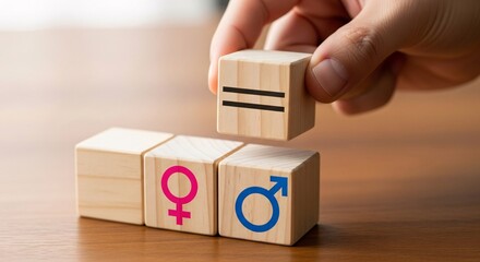 Gender Equality Male and Female Symbols with Equal Sign