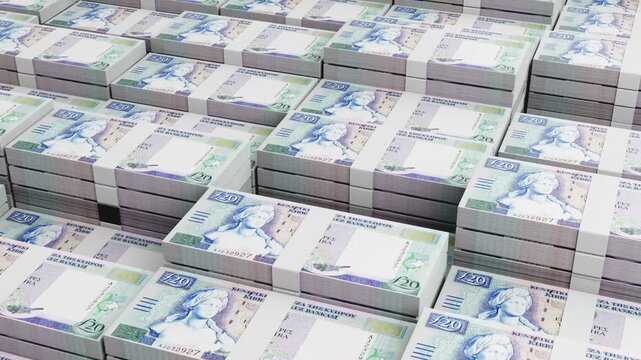 Cyprus 20 Euro Banknote Horizontal 3D Animation - Money and Finance Concept