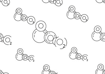 Seamless pattern of CO2 molecule illustrations.