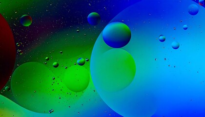 Abstract swirls of vibrant colors, oil and water droplets