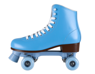Blue Roller Skate Front View, isolated on transparent background PNG