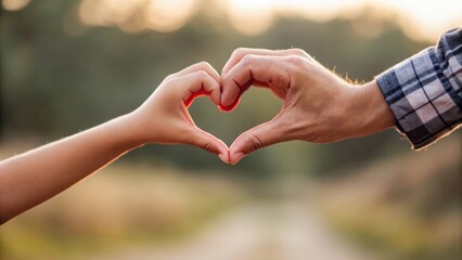 Close-up of family hands with red heart — promoting adoption, foster care, and organ donation