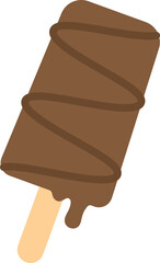 Flat design illustration of chocolate popsicle
